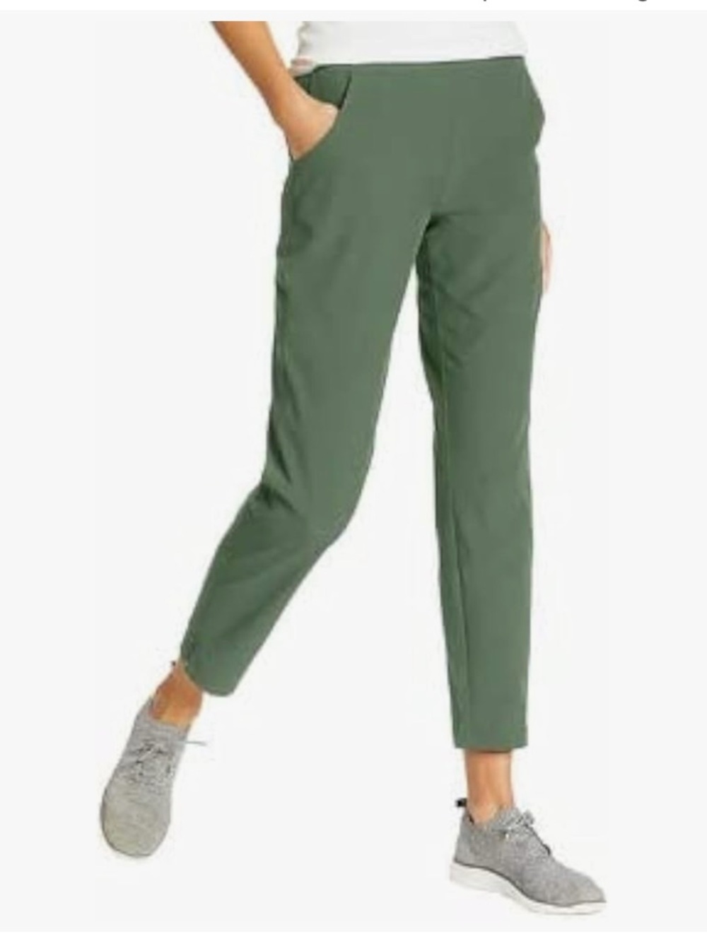 Eddie Bauer Olive Green Ankle Pants - Slim Travel Style